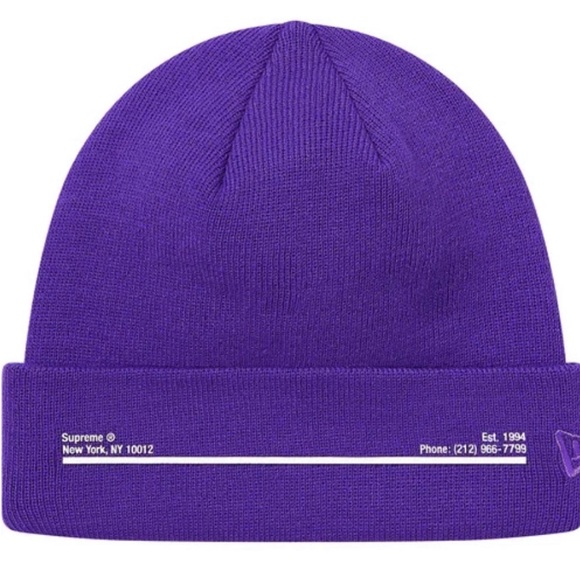 Supreme Accessories - Supreme New Era Shop Beanie Bowery New York Purple